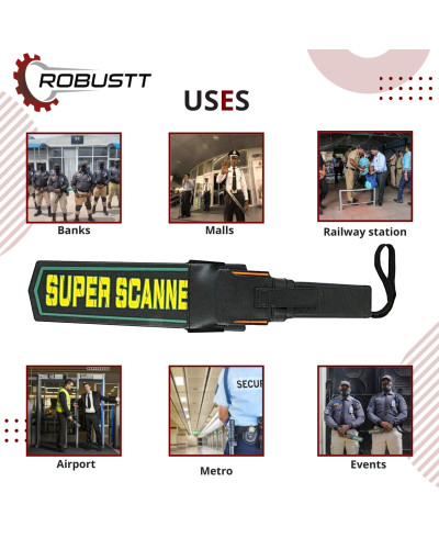 Robustt High Sensitivity Hand Held Metal Detector