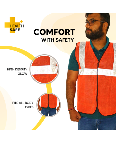 HEALTH SAFE Orange Reflective Safety Jacket