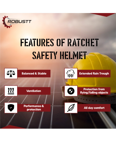 Robustt X Shree JEE Ratchet Type Adjustment-Safety Helmet with Sweat Band