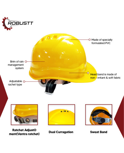 Robustt X Shree JEE Ratchet Type Adjustment-Safety Helmet with Sweat Band