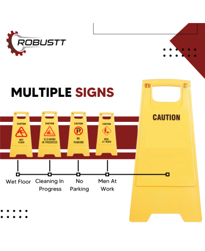 Robustt Caution Men At Work Sign Board 62 X 30 cm