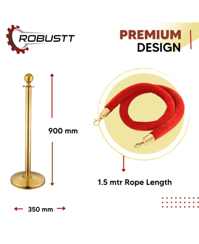 Robustt Q Manager |900mm Pillar|1.5mtr Rope