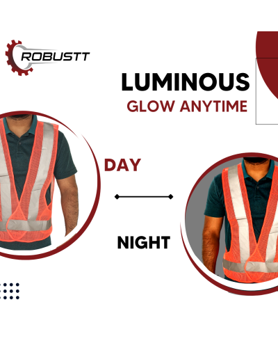 Robustt Orange Harness Reflective Safety Jacket