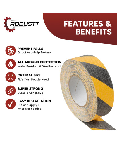 Robustt Anti Skid/AntiSlip,Tape for Slippery Floors 50mm x 18mtr