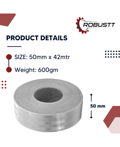 Robustt Diamond Cut Design Reflective Safety Tape 50mm x 42 Mtr